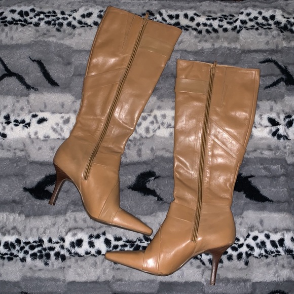 Gianni Bini Camel Leather Knee High Boots — 6 - Picture 6 of 16